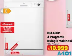 SEG BM 4001 4 PROGRAMLI BULAŞIK MAKİNESİ fiyat ve kampanya bilgisi